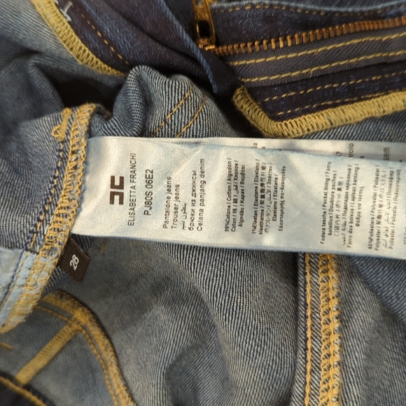 2021 Original Elisabetta Franchi Blue High rise Jeans Size 28 - Picture 7 of 7